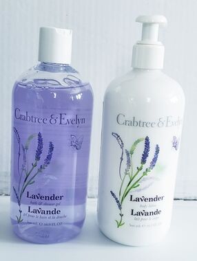 Crabtree & Evelyn Lavender Body Lotion & Bath/Shower Gel 16.9 Fl Oz (Set)NEW